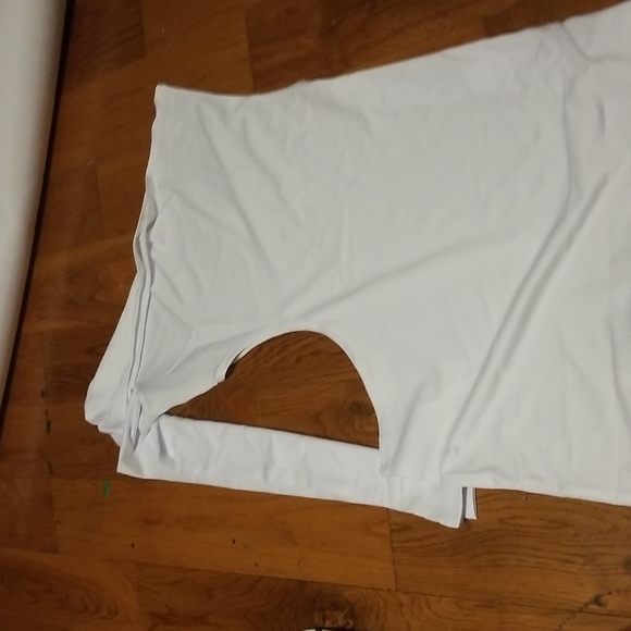 Ankle length one shoulder dress in black and white - Picture 3 of 3